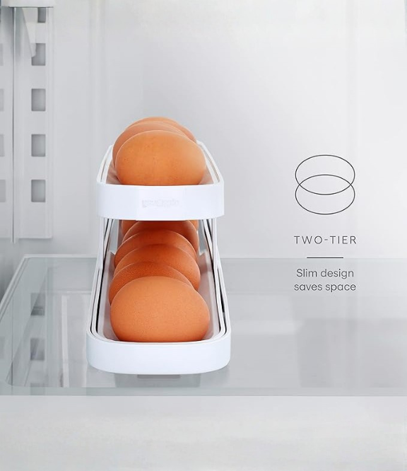 Egg Dispenser - Roll Down Automatic Egg Organizer for Refrigerator Storage - Image 5